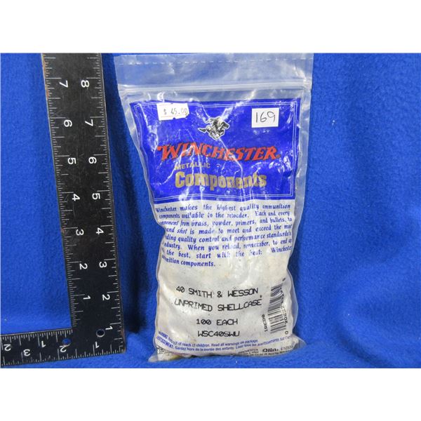 NEW - Brass Only - 40 S&W Unprimed Winchester - Bag of 100