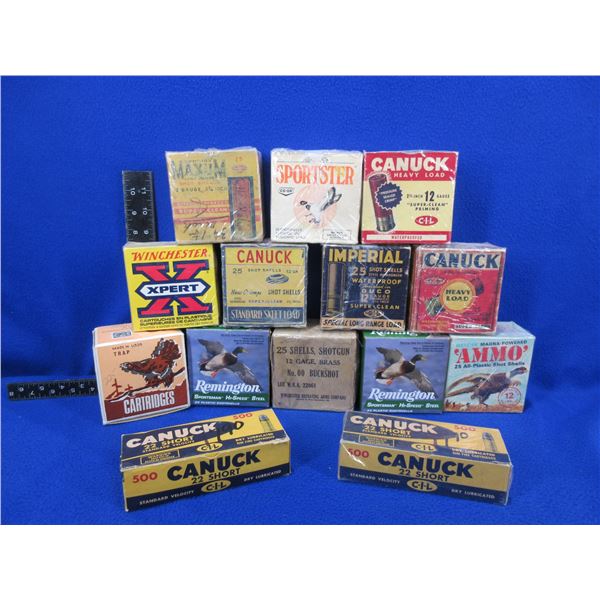 Lot of 14 Misc. Empty Ammo Boxes - 12 are Vintage