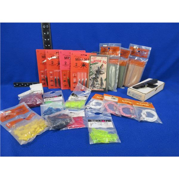 Lot of Misc. Archery Supplies - Fletches, Broadheads, Bow Slings, Nocks, Etc.