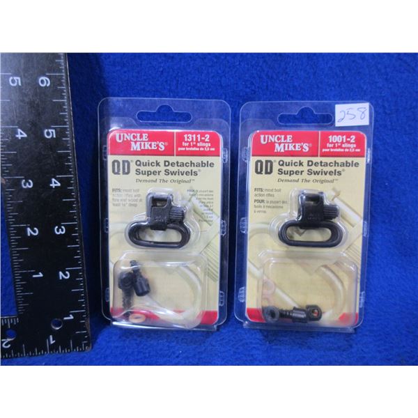 NEW - 2 Uncle Mike's 1" Quick Detachable Super Swivels #'s 1001-2 & 1311-2