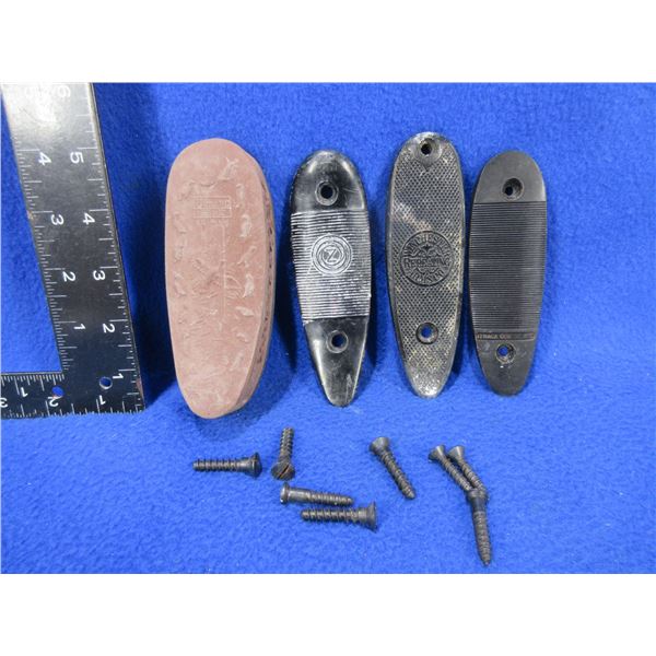 3 Plastic Butt Plates & Rubber Recoil Pad with 8 Screws