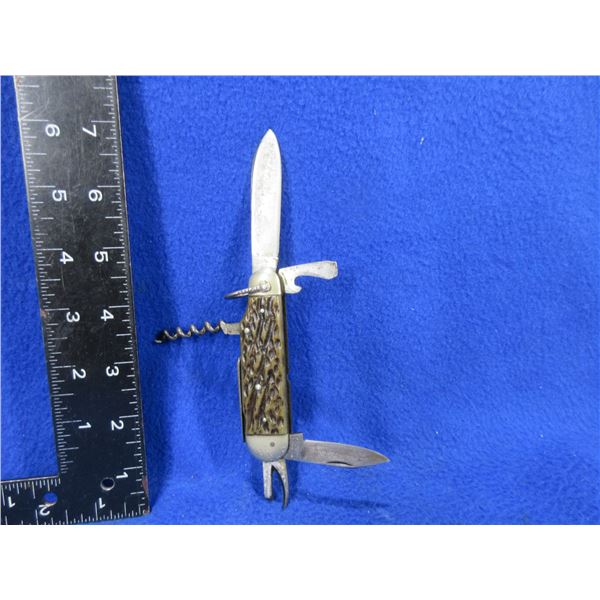 Henry Boker 182 Folding Camp/Scout Knife - Stag Handle, Made in Germany