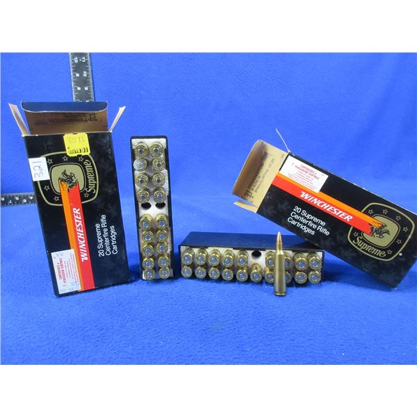 22-250 Rem. 52gr HP BT Winchester Cartridges (Pick Up Only)