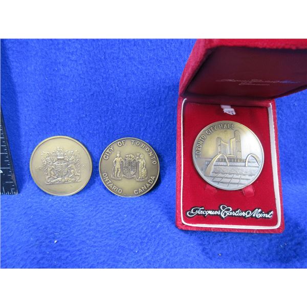 3 Bronze Medallians - 2 Toronto City Hall & 1972 Commemorative