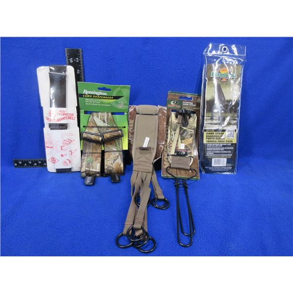 Camo Suspenders, Sportsman's Belt & 3 Game Straps - New Old Stock