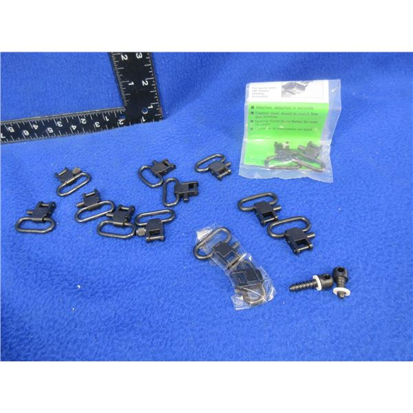 7 Pairs of 1" Quick Detach Sling Swivels & 2 Studs