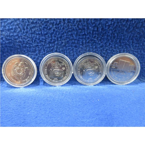 4 Tokens/Medals - BC Winter Games, Red River Dollar, Commonwealth Games