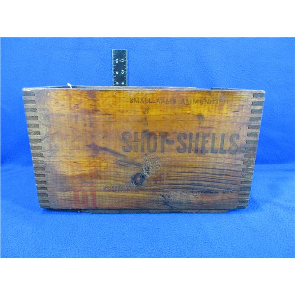 Vintage Wood Ammo Box - US Cartridge Co. Shotshells - 14 1/2" x 9" x 8 1/4"