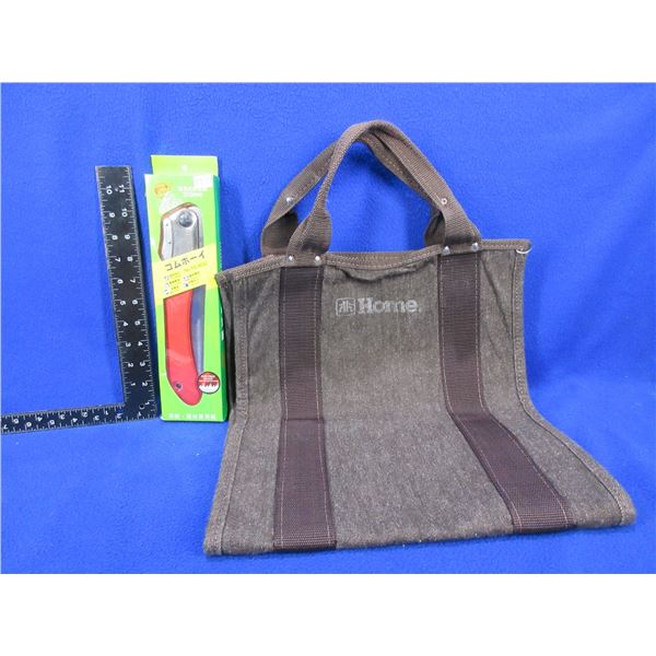 Canvas Fire Log Carrier & XingShua 210MM Folding Saw