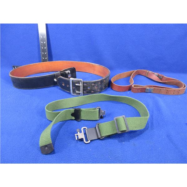 S&W Leather Duty Belt - 38", Web Sling with QD Swivels and Leather Sling