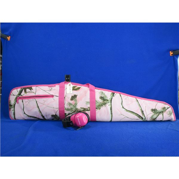Bulldog 44" Pink AP Camo Extreme Rifle Case and Champion Pink Ear Protection