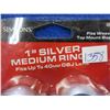 Image 2 : Simmons 1" Medium Rings, Silver - New Old Stock