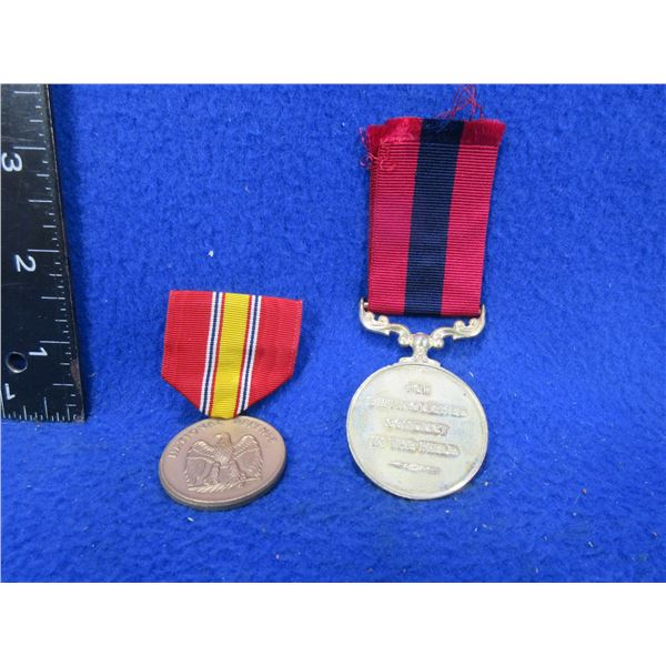 2 Reproduction US Medals - National Defense and Distinguished Conduct