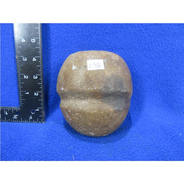 Antique Native Stone Hammer Head - 5" x 4" x 3" Deep