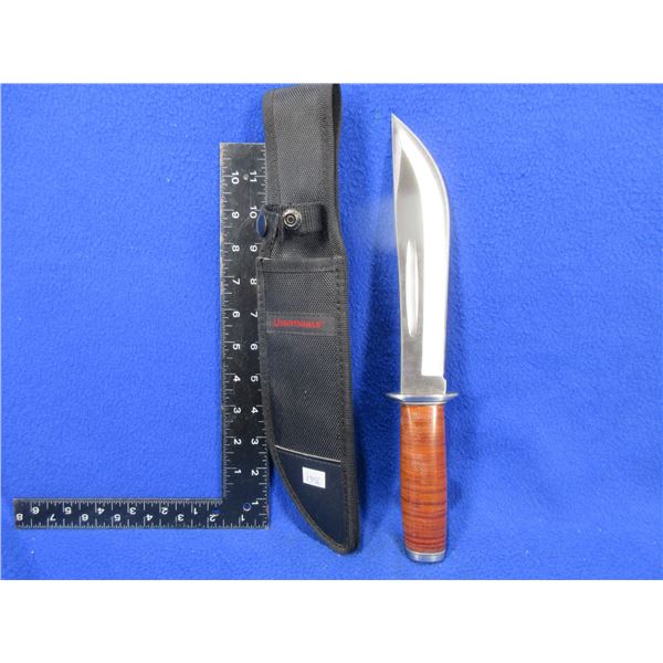 Huntshield Bowie Knife -  8" Fixed  Blade, with Nylon Sheath