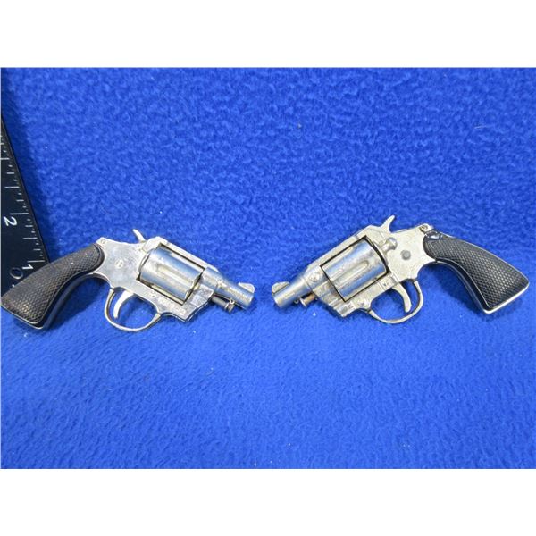 2 Vintage Miniature Hubley Colt Replica Cap Guns - Not working (neither hold cock)