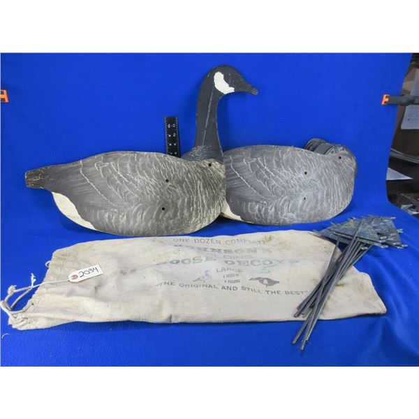Vintage Johnson's Folding Goose Decoys - Set of 10 with Canvas Bag — image 35