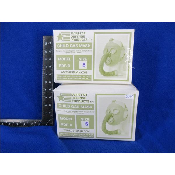 2 Evirstar Defense Products Child Gas Masks Model PDF-D Size Small