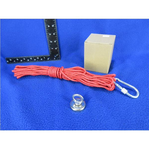 2 - NEW - M6 304 Stainless Fishing Magnets with 28' Rope
