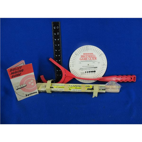 Lot of Misc. - Shotgun Cleaning Rod, EZ Throw Clay Pigeon Thrower, Shotshell Game Guide