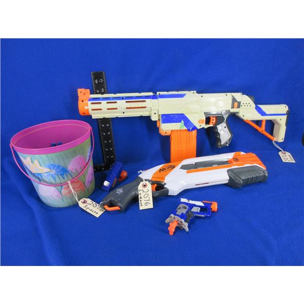 3 Nerf Guns with 50+ Foam Darts - Tested Working