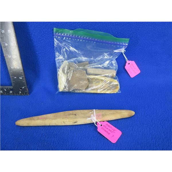 Lot of 6 Stone & Bone Tools - Consignor Lists as Native American Made
