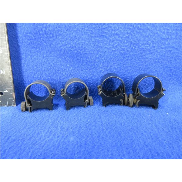 2 Pairs of Weaver 1" Medium Rings - 1 pair gloss black, 1 pair flat black