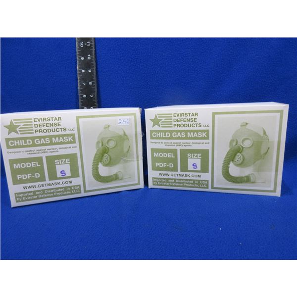2 Evirstar Defense Products Child Gas Masks Model PDF-D Size Small