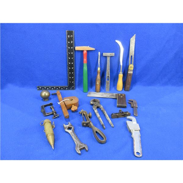 Lot of Misc. Rare Vintage Tools - Crescent Wrenches, Hammers, Squares, Etc.