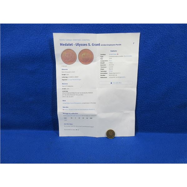 Ulysses S. Grant Commemorative Medal - US Mint Employees Parade
