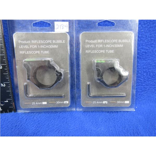 2 Riflescope Bubble Levels - 30mm and 1"- New Old Stock