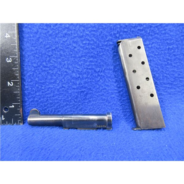 Unknown 7.65MM Barrel (3 1/2", Rifling Good) and Unknown 7.65MM Magazine