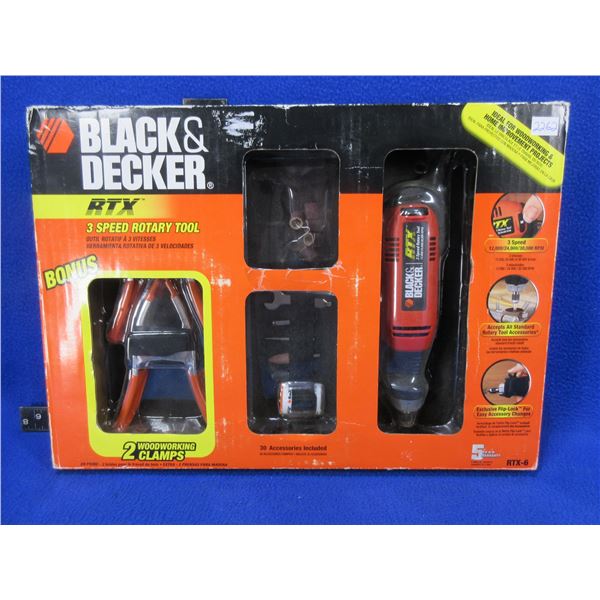 NEW - Black & Decker RTX 3 Speed Rotary Tool with 30 Accessories