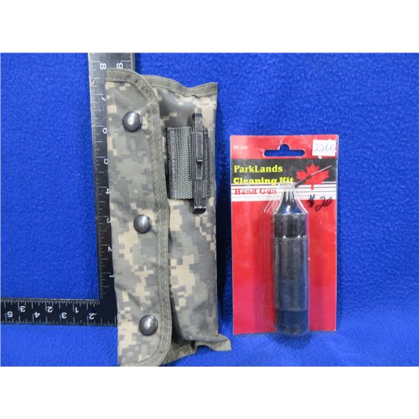 2 Cleaning Kits - Camo Pouch and Parklands Handgun Cleaning Kit