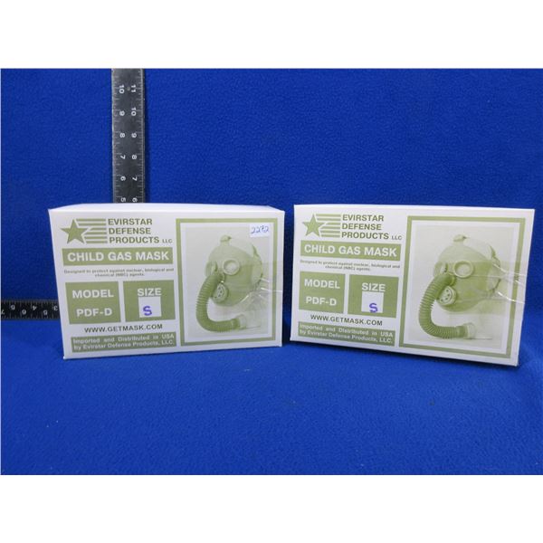 2 Evirstar Defense Products Child Gas Masks Model PDF-D Size Small