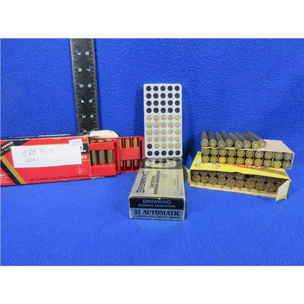 Lot of Misc. Brass - 303 Brit x 20, 30-06 x 28, 30-30 Win. x 15, 32 Auto x 20