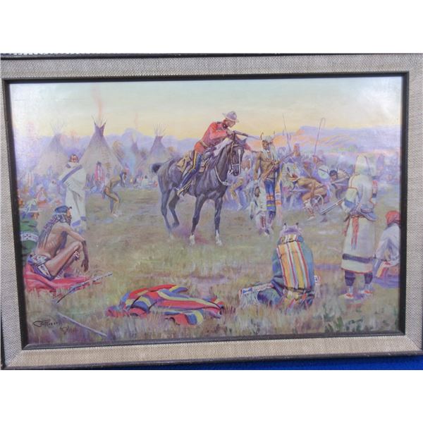 Framed Print - Single Handed (Facing the Indians) by C.M. Russell 1912 - 15 1/2" x 11"