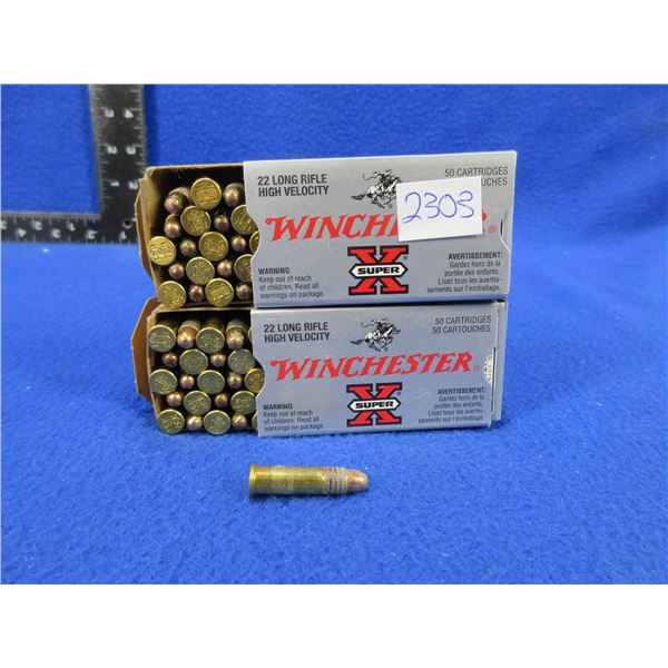 22 LR 40gr HV Lead Winchester Cartridges - 2 Boxes of 50 (Pick Up Only)