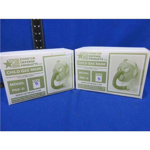 2 Evirstar Defense Products Child Gas Masks Model PDF-D Size Small