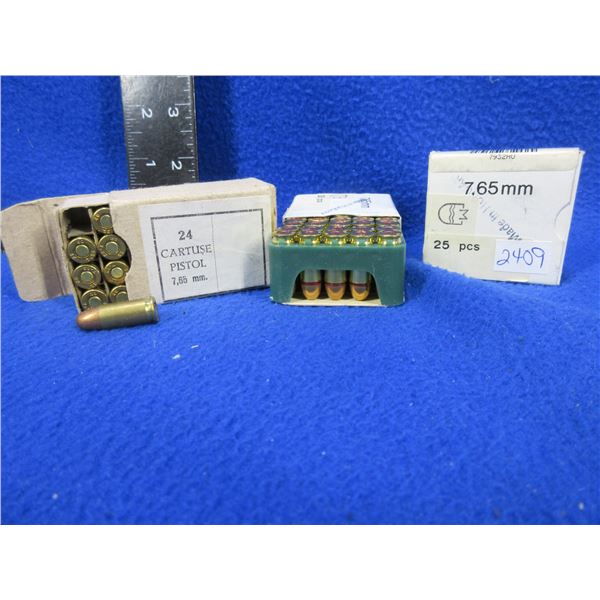 7.65MM (32 ACP) Cartridges - 2 Boxes of 25, Box of 24 (Pick Up Only)