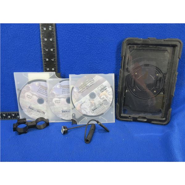 Lot of Misc. - 1" Dual Ring Mount, 360° Rotating Tablet Case, Pressure Switch, 3 Prospecting DVD's