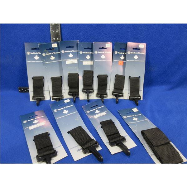Lot of 10 Smith & Wesson Nylon Belt Straps with Snap-Hook Clip and 1 Pouch