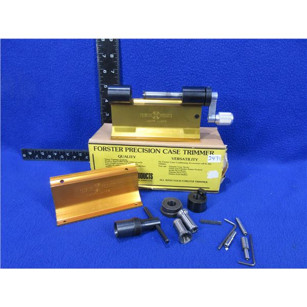 Forster Precision Case Trimmer with 3 Pilots, 2 Collets and Extra Parts