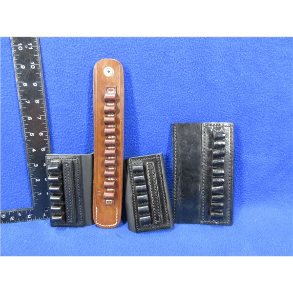 4 Assorted Leather Cartridge Holders - All Appear Unused