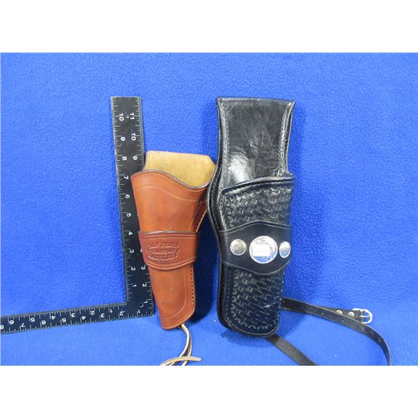 2 Leather Holsters - San Pedro Tombstone Saddlery LH & Unknown RH