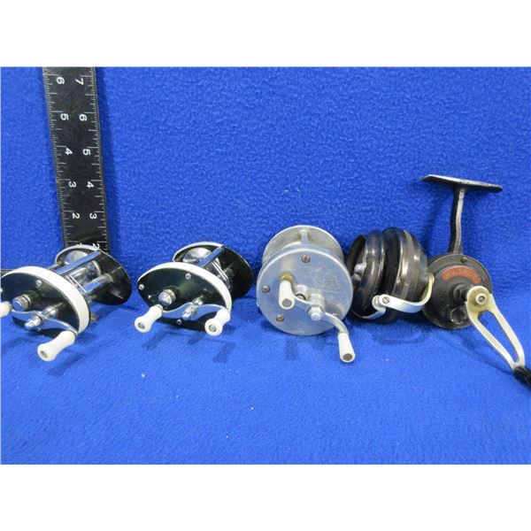 4 Vintage Fishing Reels - Ru-Sport, Lawson and 2 Made in Japan