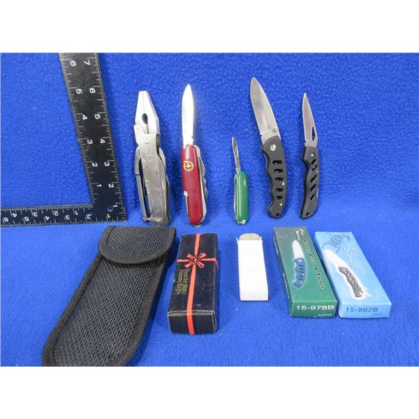 4 Knives and Muti-Tool Plier with Sheath - Appear Unused
