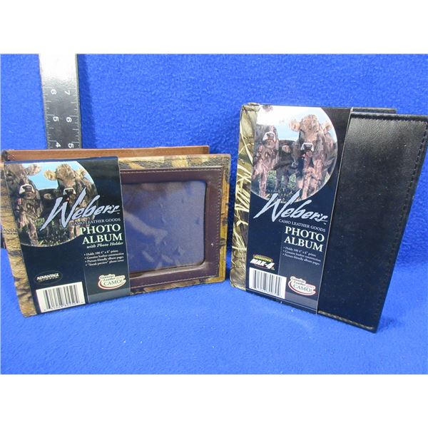 2 Weber Camo Leather Goods Photo Albums - Hold 100 4"x6" Prints