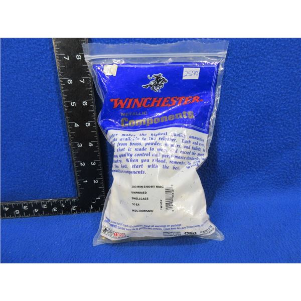 NEW - Brass Only - 300 Win. Short Mag Unprimed Winchester - Bag of 50