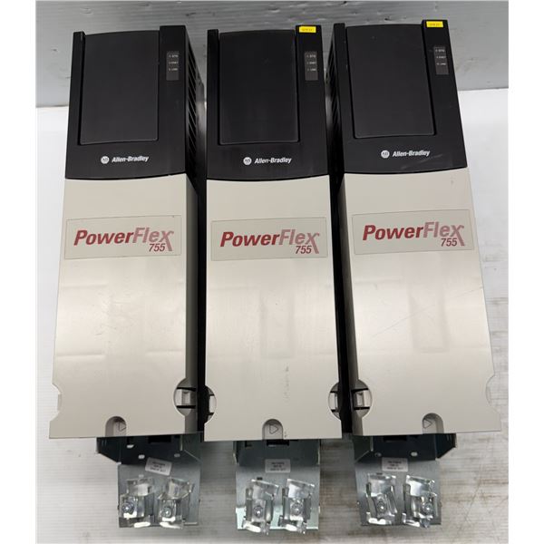 (3) Allen Bradley #20G11 R D 3P4 JA0NNNNN Power Flex 755 AC Drives